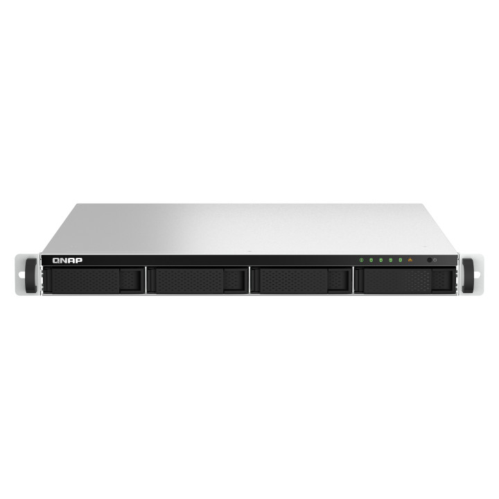 QNAP TS-464U NAS Rack (1U) Intel® Celeron® N5095 8 GB DDR4 0 TB QNAP Turbo System Alumínio, Preto