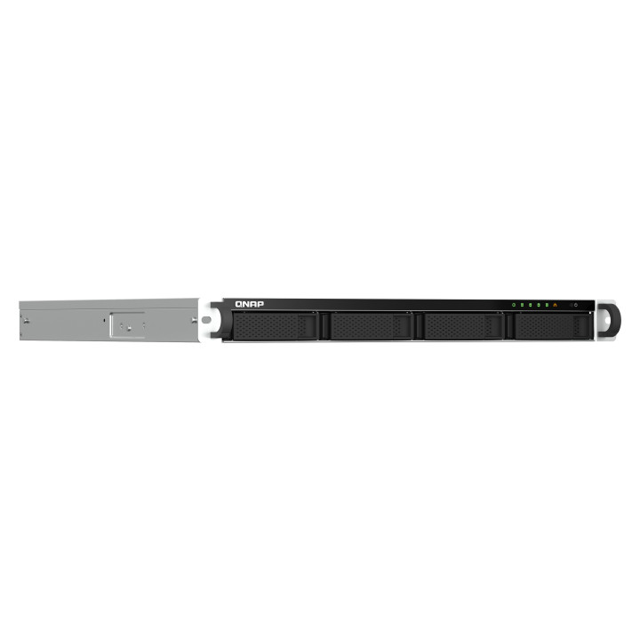 QNAP TS-464U NAS Rack (1U) Intel® Celeron® N5095 8 GB DDR4 0 TB QNAP Turbo System Alumínio, Preto