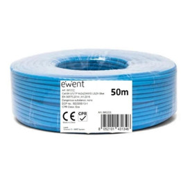 Bobina Ewent cabo de rede 50m Cat6a U/UTP (UTP) Azul