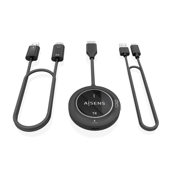 AISENS ASWL-H2K30M002-BK extensão AV Transmissor e recetor AV Preto