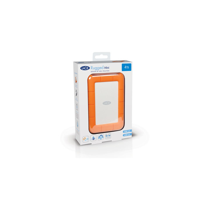 LaCie Rugged Mini disco externo 2 TB 5400 RPM Micro-USB B 3.2 Gen 1 (3.1 Gen 1) Laranja, Prateado