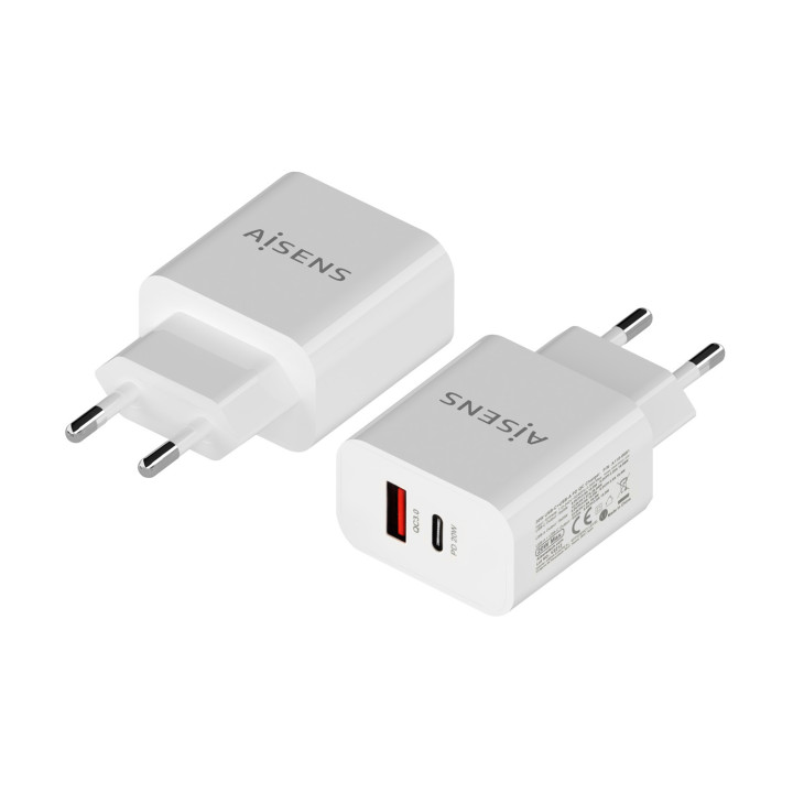 AISENS A110-0681 carregador de dispositivos móveis Câmara digital, Telemóvel, Computador portátil, Smartphone, Tablet Branco AC
