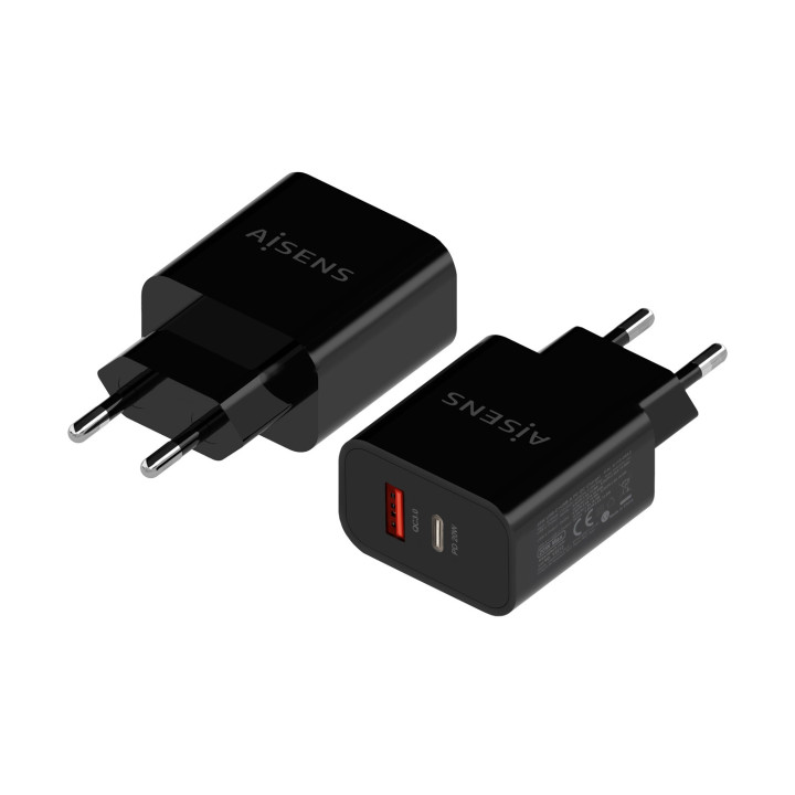 AISENS A110-0682 carregador de dispositivos móveis Câmara digital, Telemóvel, Computador portátil, Smartphone, Tablet Preto AC