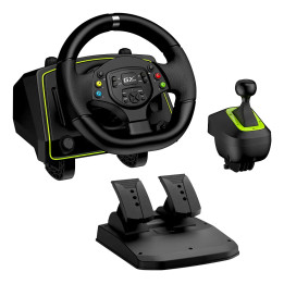 Genius SpeedMaster X2 Preto, Verde USB Volante + Pedais PC, PlayStation 4, Playstation 3, Xbox 360, Xbox One, Xbox Series X