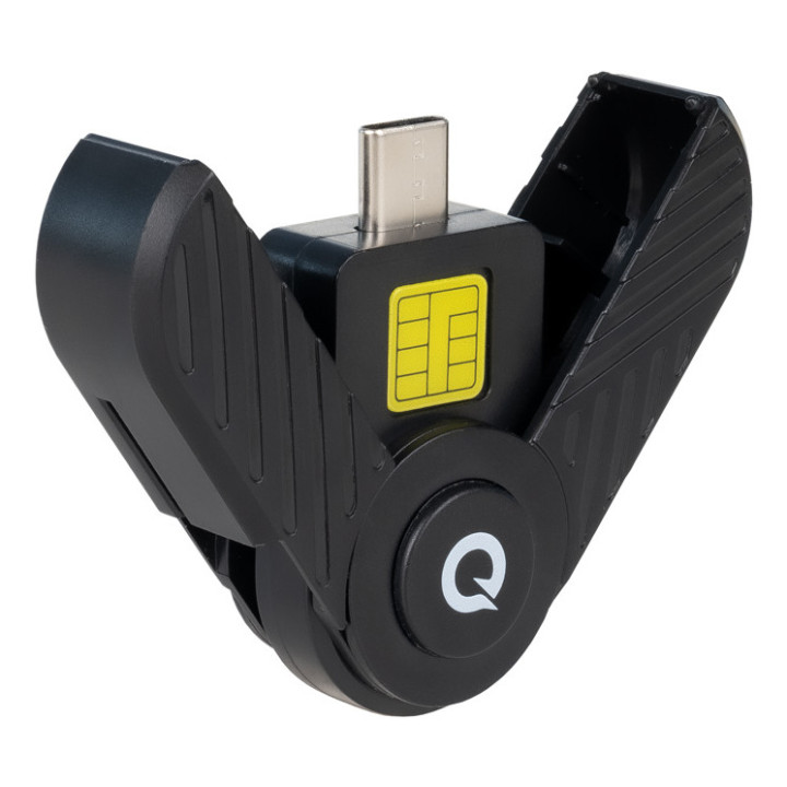 TooQ TQR-3011B leitor de smart card USB Type-C Preto