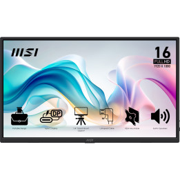 MSI PRO MP165 E6 TV Monitor Portátil Preto 39,6 cm (15.6") LED 1920 x 1080 pixels