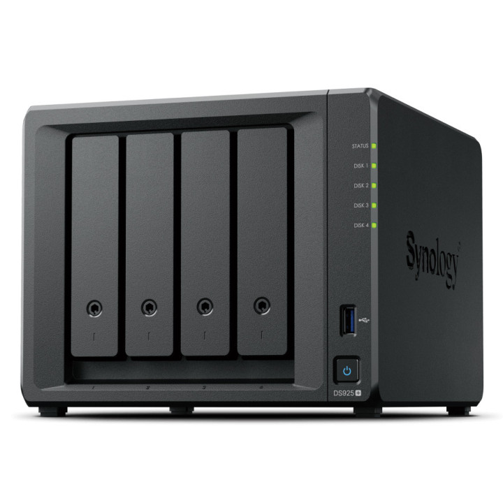 Synology DiskStation DS925+ servidor NAS e de armazenamento Ryzen Embedded V1500B 4 GB DDR4 0 TB Preto