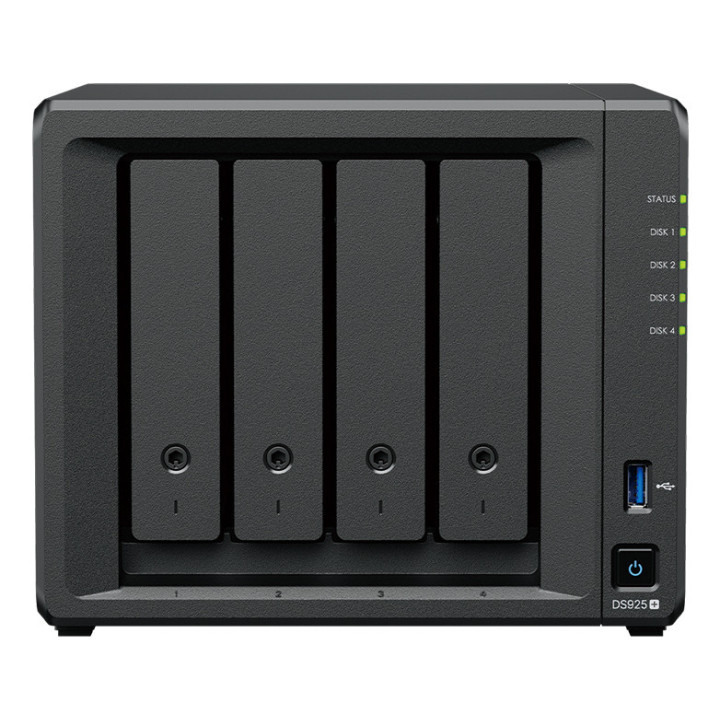 Synology DiskStation DS925+ servidor NAS e de armazenamento Ryzen Embedded V1500B 4 GB DDR4 0 TB Preto