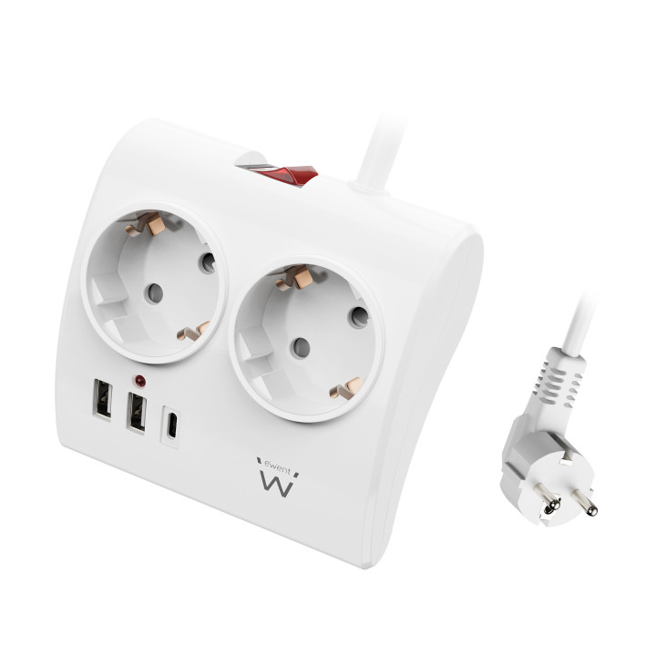 Ewent EW3870 extensão elétrica 1,5 m 3 tomada(s) CA Interior Branco