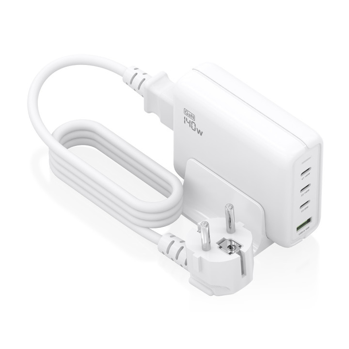 AISENS ASCH-140W4P055-W carregador de dispositivos móveis Universal Branco AC Carregamento rápido Interior