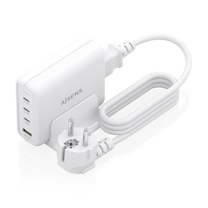 AISENS ASCH-140W4P055-W carregador de dispositivos móveis Universal Branco AC Carregamento rápido Interior