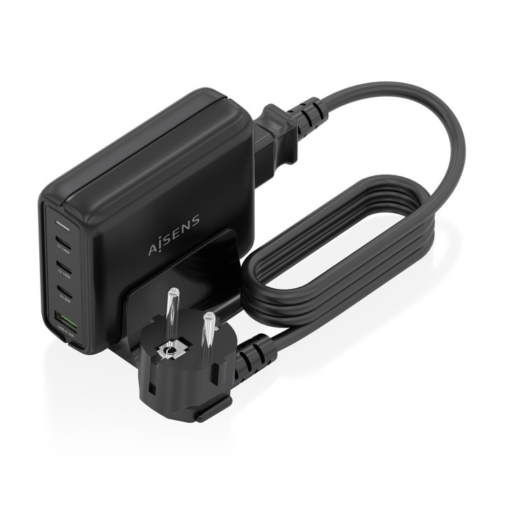 AISENS ASCH-140W4P056-BK carregador de dispositivos móveis Universal Preto AC Carregamento rápido Interior