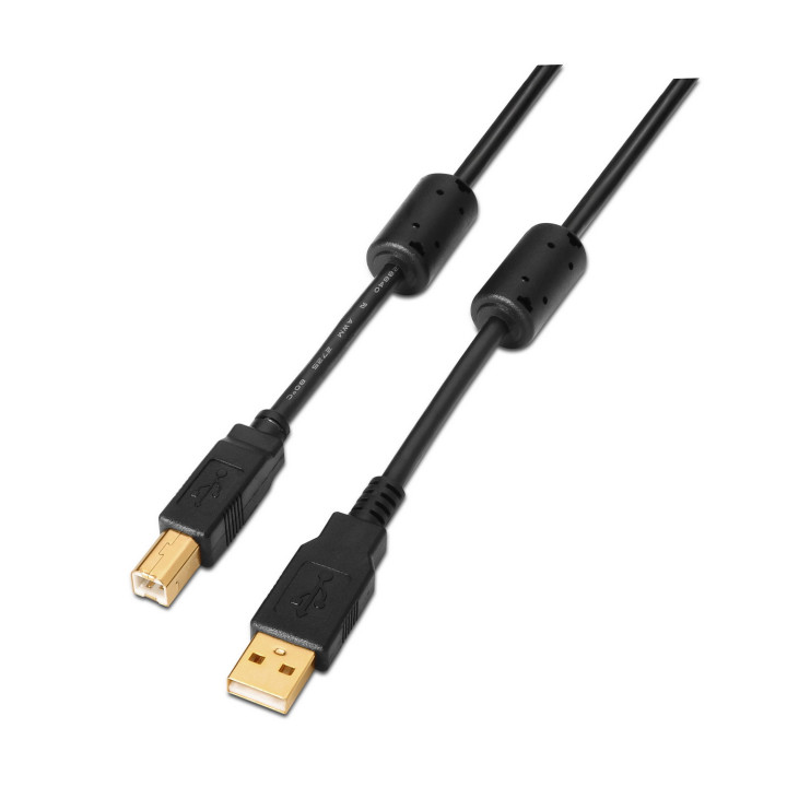 AISENS A101-0011 cabo USB USB 2.0 5 m USB A USB B Preto