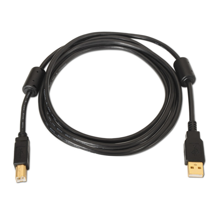 AISENS A101-0011 cabo USB USB 2.0 5 m USB A USB B Preto