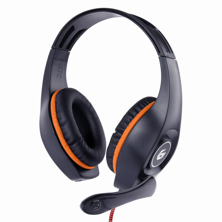 Gembird GHS-05-O auscultador Auscultadores Com fios Fita de cabeça Jogos Preto, Laranja