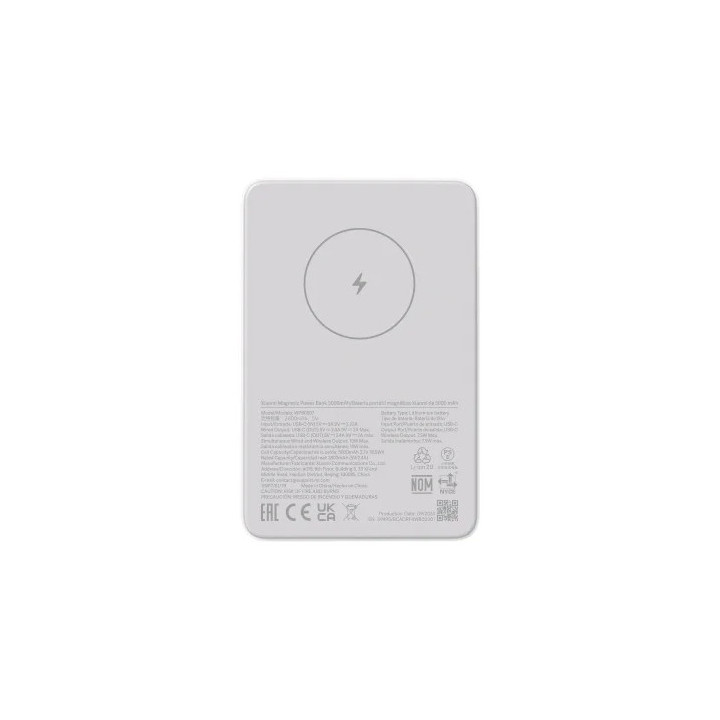 Xiaomi WPB0507 power bank Ião-lítio 5000 mAh Carregamento wireless Branco