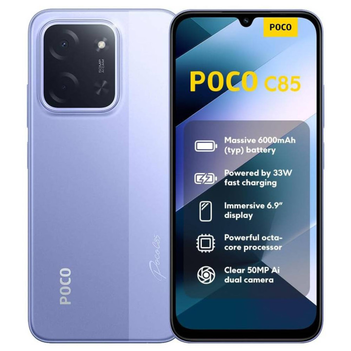 Smartphone POCO C85 17,5cm (6.9") Dual SIM 4G USB Type-C 6GB 128GB 6000mAh Roxo