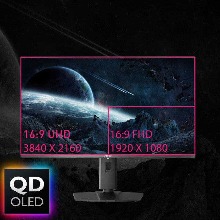 MSI MPG 321URXDE QD-OLED monitor de ecrã 80 cm (31.5") 3840 x 2160 pixels 4K Ultra HD Preto
