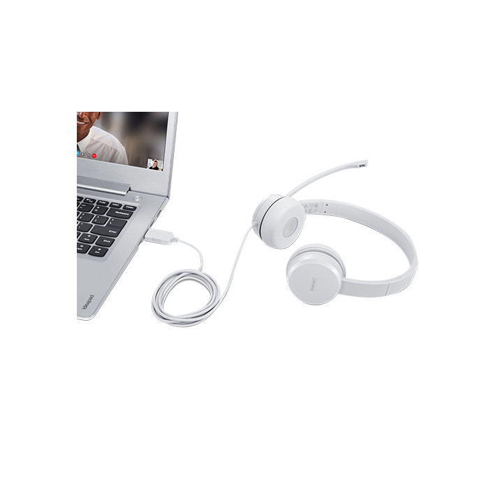 Lenovo GXD1E71385 auscultador Auscultadores Com fios Pulso Chamadas Música USB Type-A Cinzento