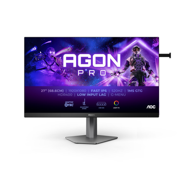 AOC G2 AG276FK monitor de ecrã 68,6 cm (27") 1920 x 1080 pixels Full HD LED Preto, Cinzento