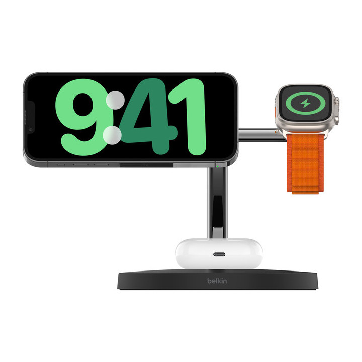 Belkin BoostCharge Pro Auscultadores, Smartphone, Smartwatch Preto USB Carregamento wireless Interior