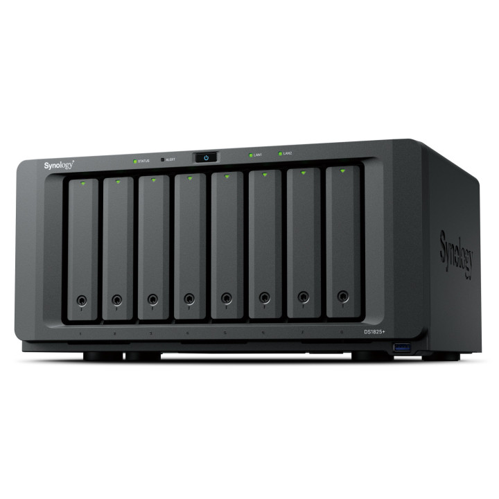 Synology DiskStation DS1825+ servidor NAS e de armazenamento Ryzen Embedded V1500B 8 GB DDR4 0 TB Preto