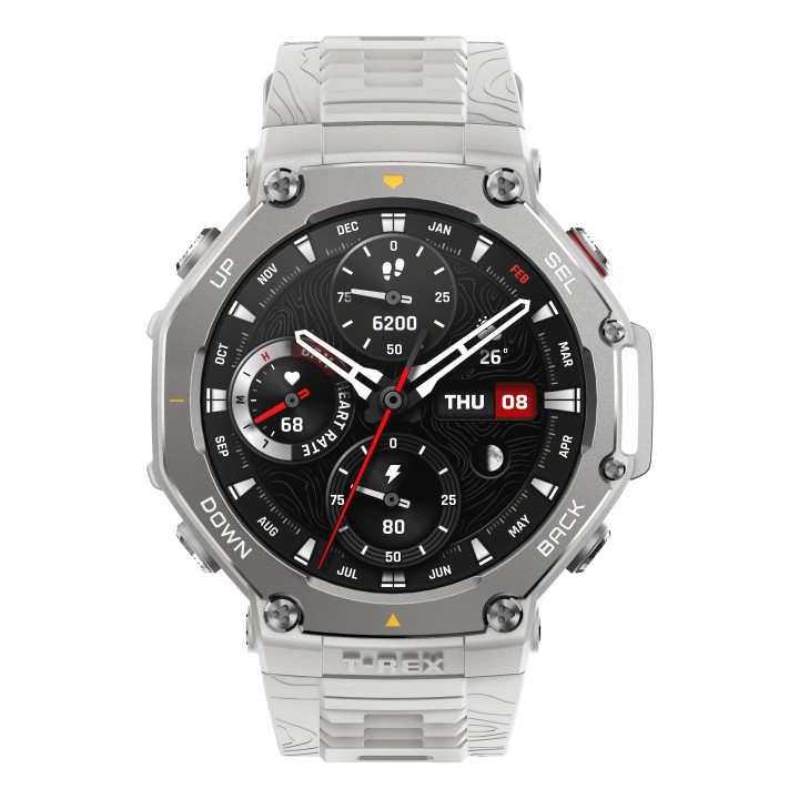 Amazfit T-Rex 3 3,81 cm (1.5") AMOLED Digital 480 x 480 pixels Ecrã táctil Aço inoxidável GPS