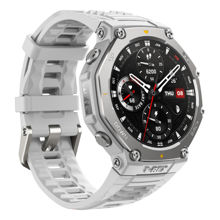 Amazfit T-Rex 3 3,81 cm (1.5") AMOLED Digital 480 x 480 pixels Ecrã táctil Aço inoxidável GPS
