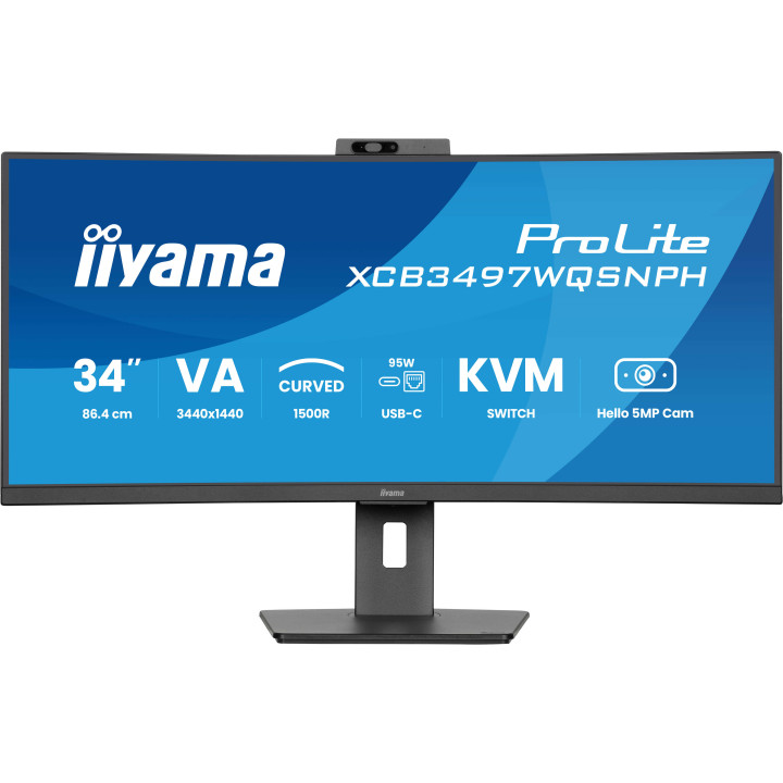 iiyama ProLite XCB3497WQSNPH-B1 monitor de ecrã 86,4 cm (34") 3440 x 1440 pixels UltraWide Quad HD LED Preto