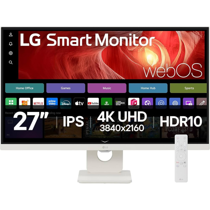 Monitor LG 27U731SA-W 27" 4K Ultra HD IPS webOS 24 BT Air Play HDMI USB-C Branco