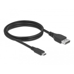 DeLOCK 86040 adaptador de cabo de vídeo 1,5 m USB Type-C DisplayPort Preto