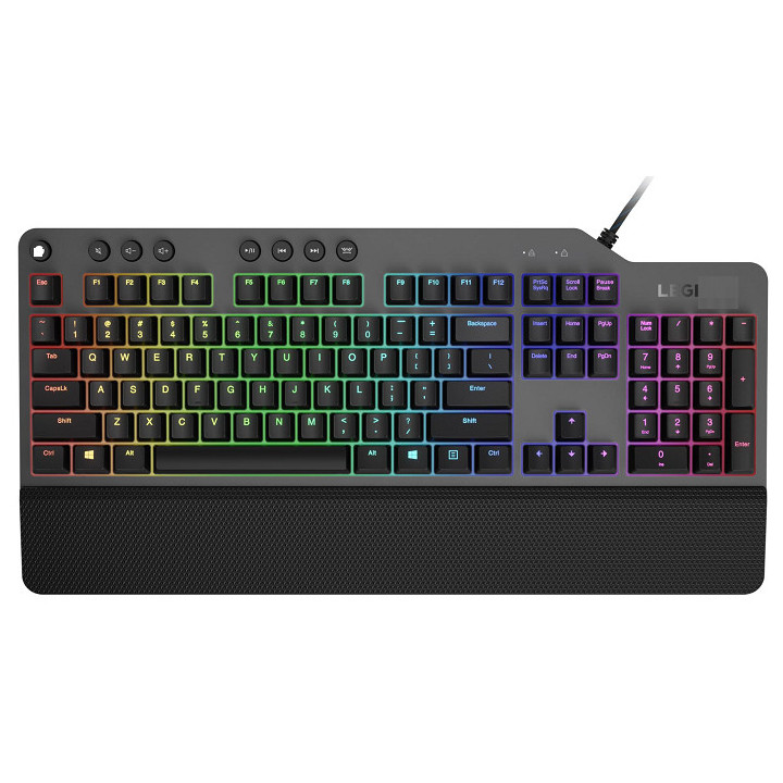 Lenovo Legion K500 teclado Jogos USB Português Preto, Cinzento