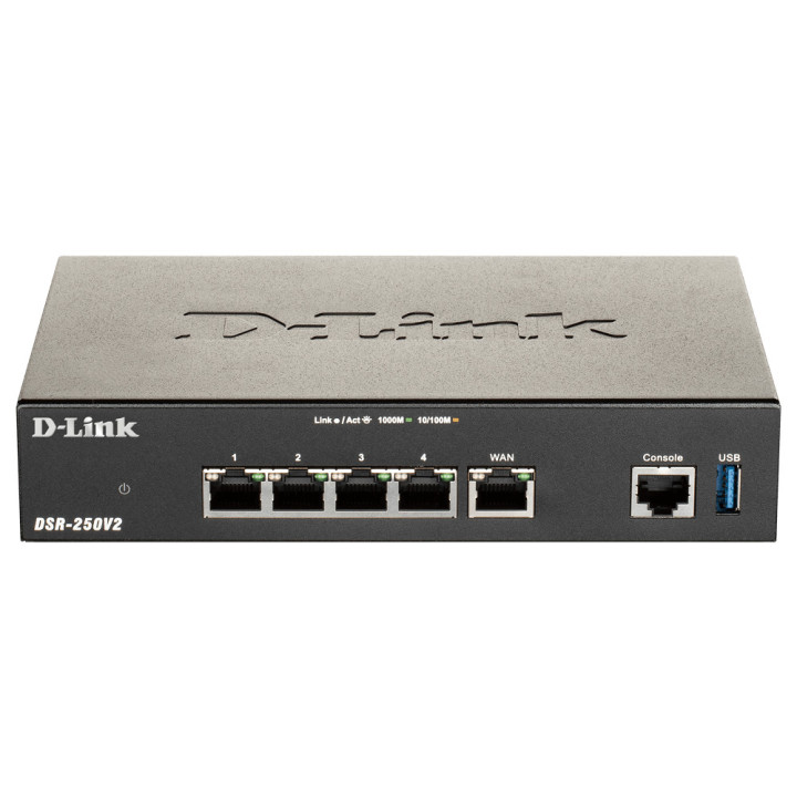Router VPN D-Link DSR-250V2 5 portas Gigabit Ethernet Preto