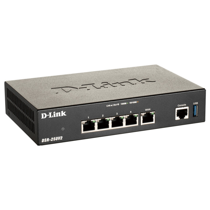 Router VPN D-Link DSR-250V2 5 portas Gigabit Ethernet Preto