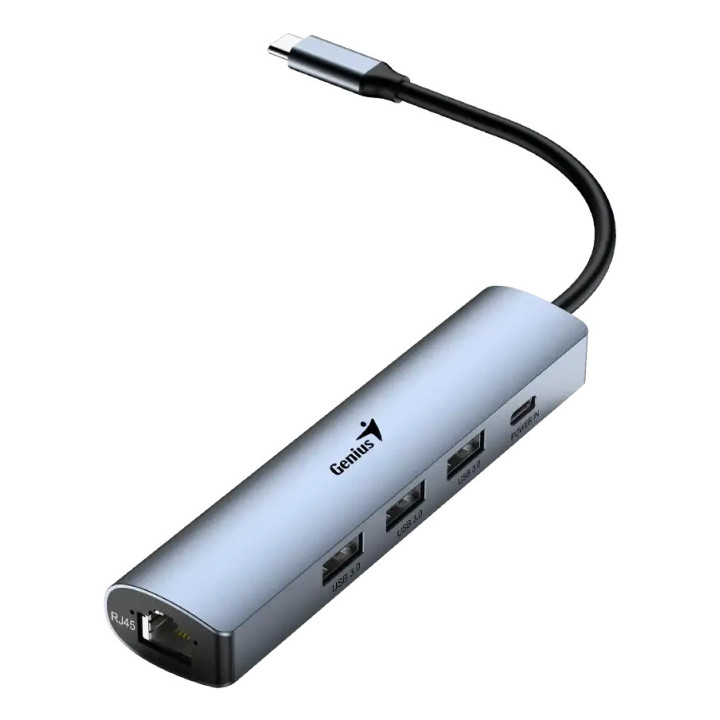 Genius UH-545 hub de interface USB Type-C 625 Mbit s Cinzento, Ferro