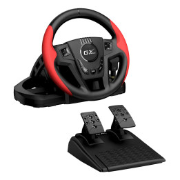 Genius SpeedMaster Preto, Vermelho USB Volante + Pedais PC, PlayStation 4, Playstation 3