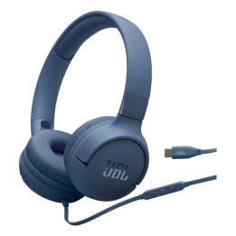 JBL Tune 520C USB-C Auscultadores Com fios Fita de cabeça Chamadas Música USB Type-C Azul