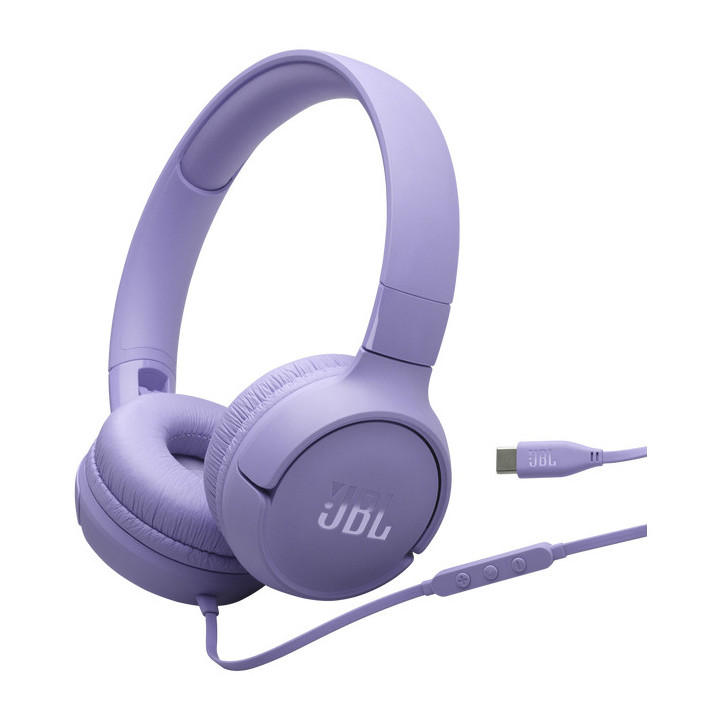 JBL Tune 520C USB-C Auscultadores Com fios Fita de cabeça Chamadas Música USB Type-C Lilás
