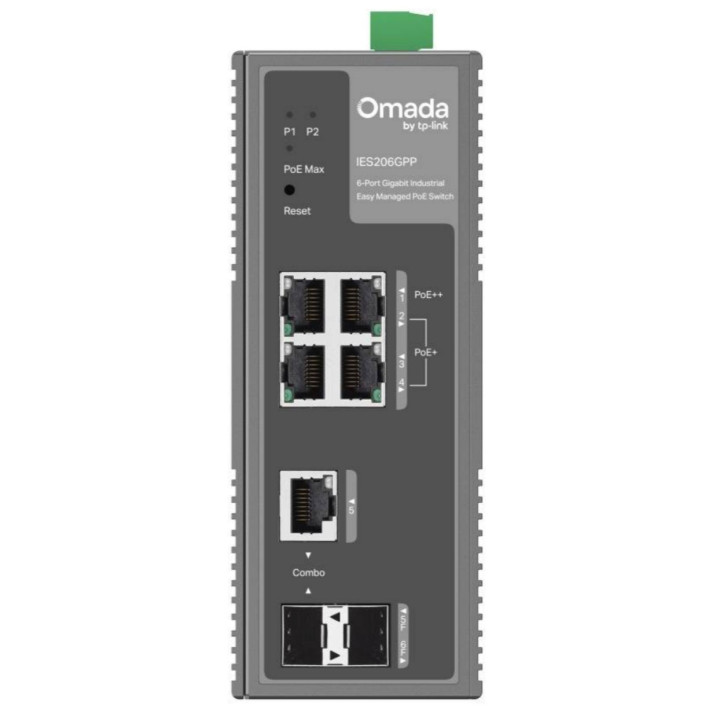 Switch de Rede TP-Link Omada IES206GPP 4 Portas PoE++/PoE+ Gigabit +