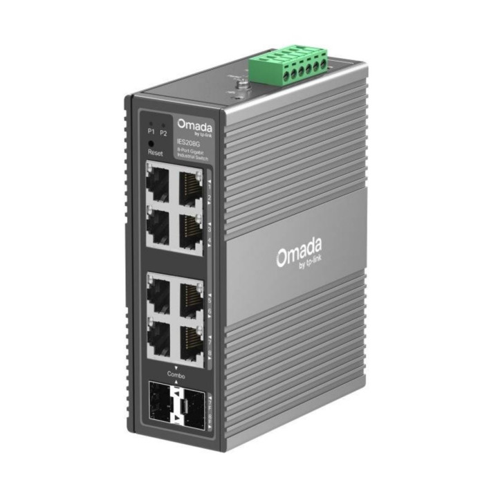 Switch de Rede TP-Link Omada IES208G 8 Portas Gigabit + 2 Portas SFP Managed