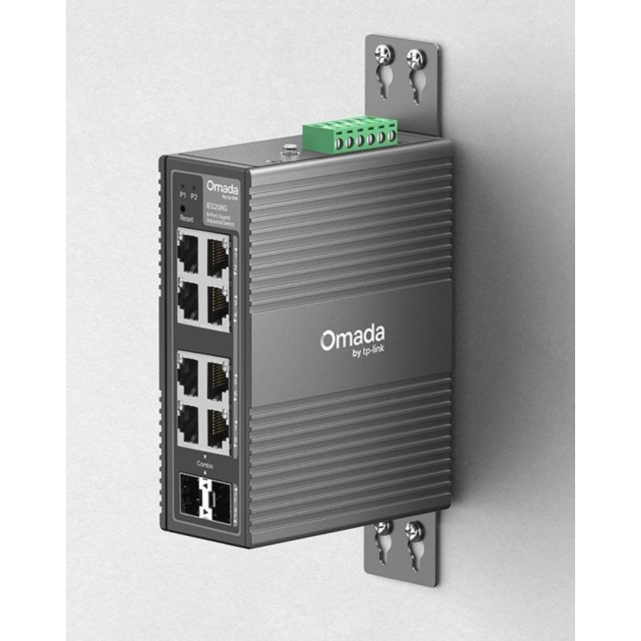Switch de Rede TP-Link Omada IES208G 8 Portas Gigabit + 2 Portas SFP Managed