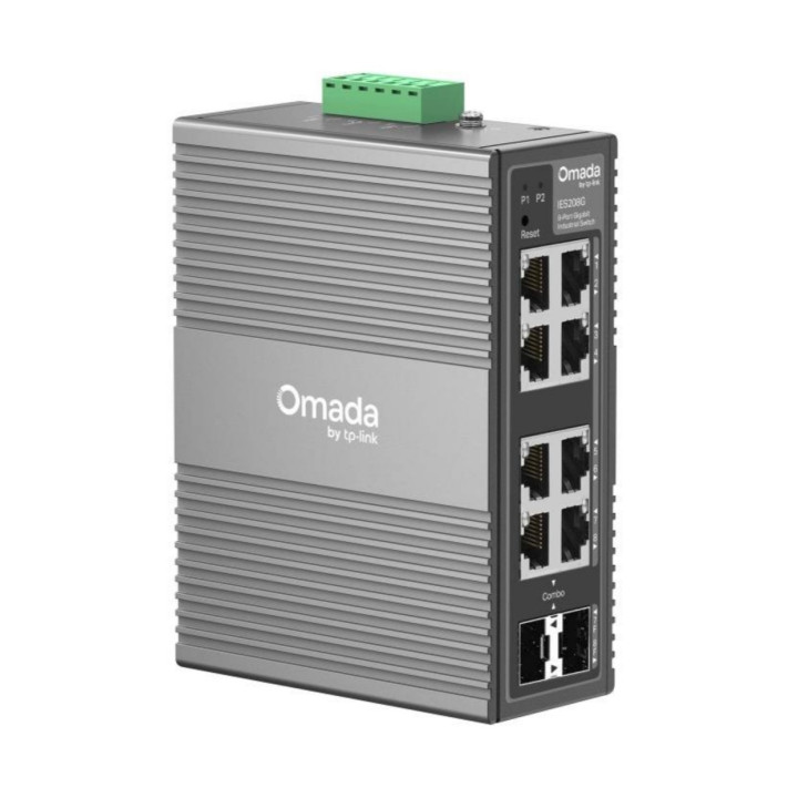 Switch de Rede TP-Link Omada IES208G 8 Portas Gigabit + 2 Portas SFP Managed