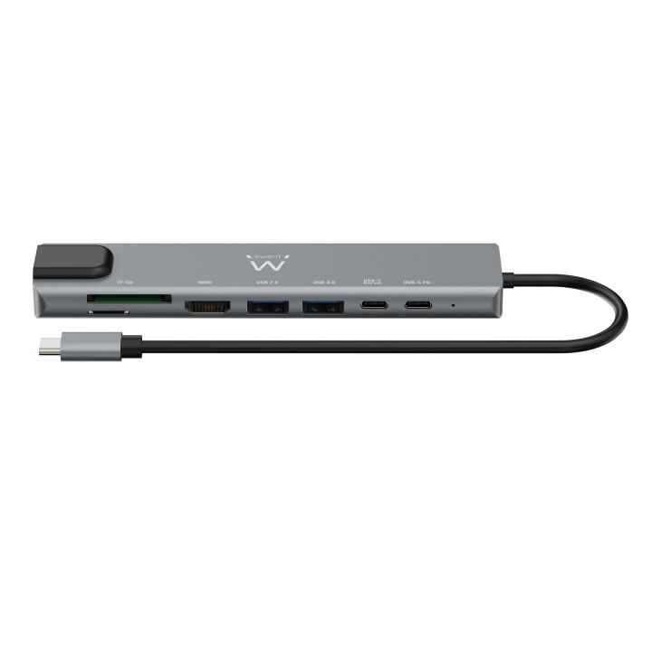 Ewent EW1146 base & duplicador de portas Com fios USB 3.2 Gen 1 (3.1 Gen 1) Type-C Cinzento