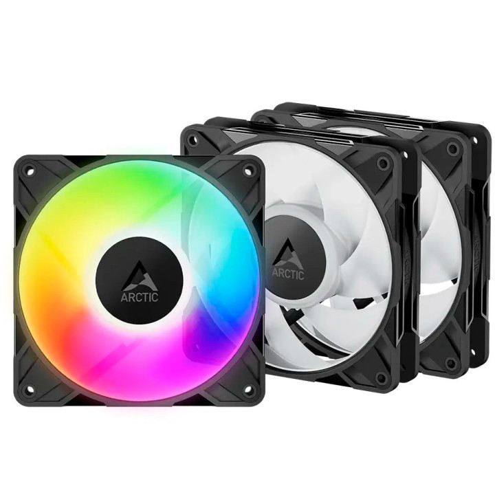Ventoinha Arctic P12 PRO PWM PST ARGB 120mm (Pack 3)