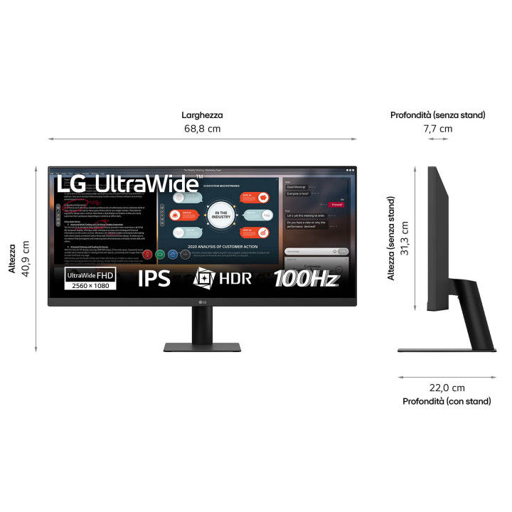 LG 29U511A-B monitor de ecrã 73,7 cm (29") 2560 x 1080 pixels WFHD LCD Preto