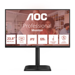 AOC 24E4U monitor de ecrã 60,5 cm (23.8") 1920 x 1080 pixels Full HD LED Preto