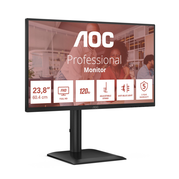 AOC 24E4U monitor de ecrã 60,5 cm (23.8") 1920 x 1080 pixels Full HD LED Preto