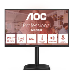 AOC E4 24E4CV monitor de ecrã 60,5 cm (23.8") 1920 x 1080 pixels Full HD LED Preto