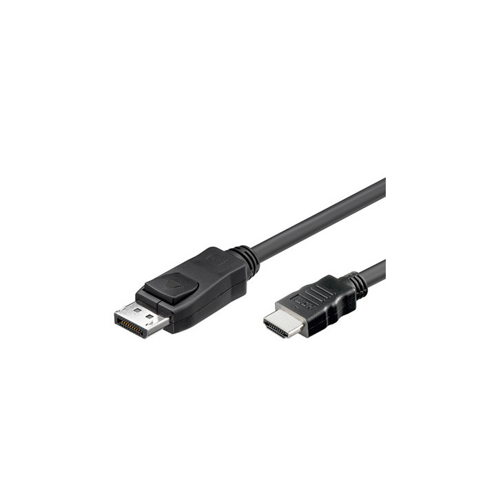 Alcasa DP-HDMI adaptador de cabo de vídeo 2 m DisplayPort HDMI Type A (Standard) Preto