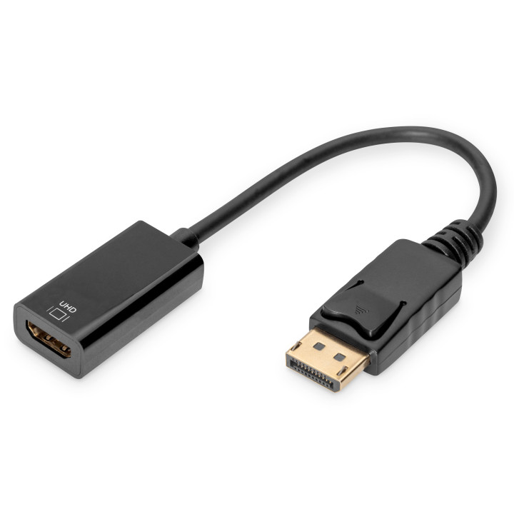 Digitus AK-340415-002-S adaptador de cabo de vídeo 0,2 m DisplayPort HDMI Type A (Standard) Preto